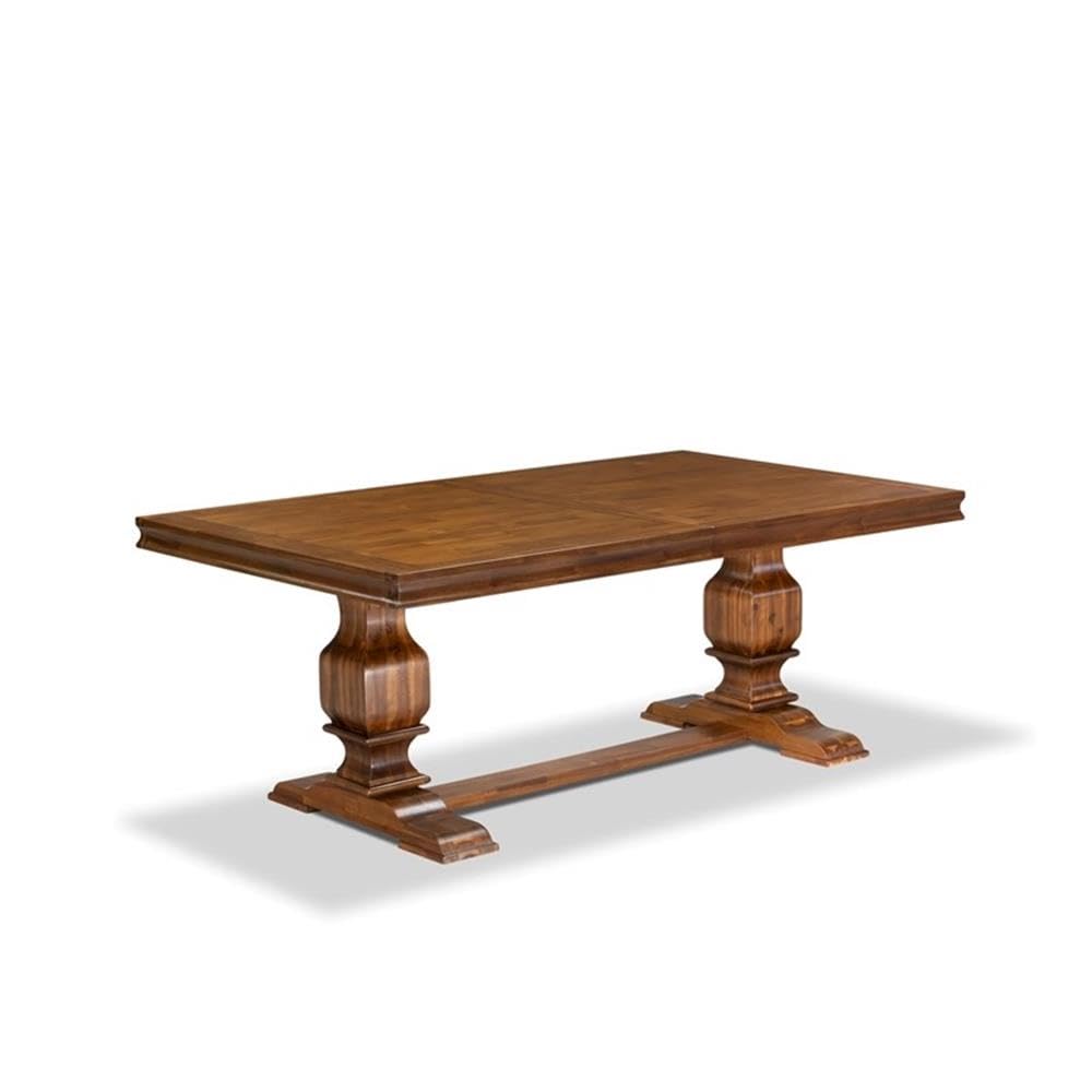 9-Piece Acacia Wood Dining Table Set with 8 Faux Leather Chairs D741568