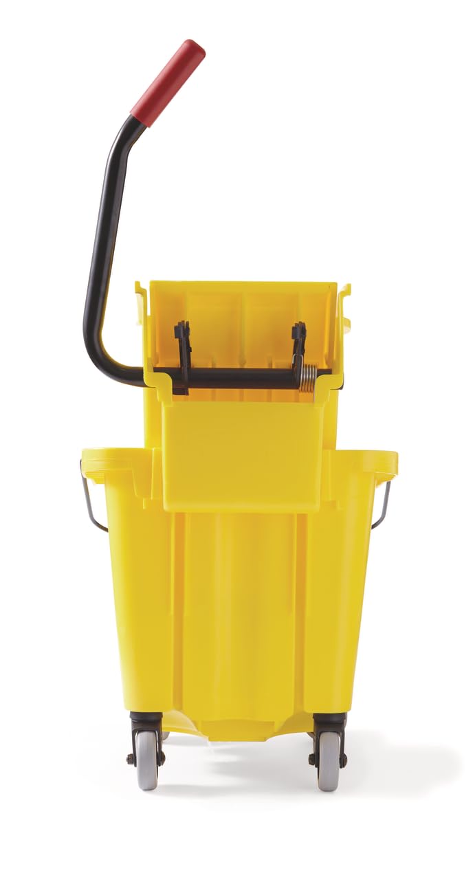 26 Qt. Side-Press Mop Bucket and Wringer Combo on Wheels, Yellow O1652