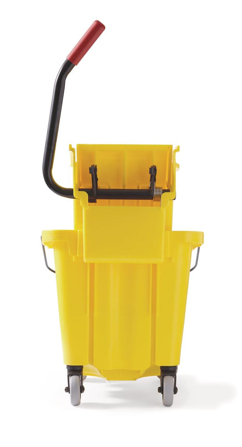 26 Qt. Side-Press Mop Bucket and Wringer Combo on Wheels, Yellow O1652