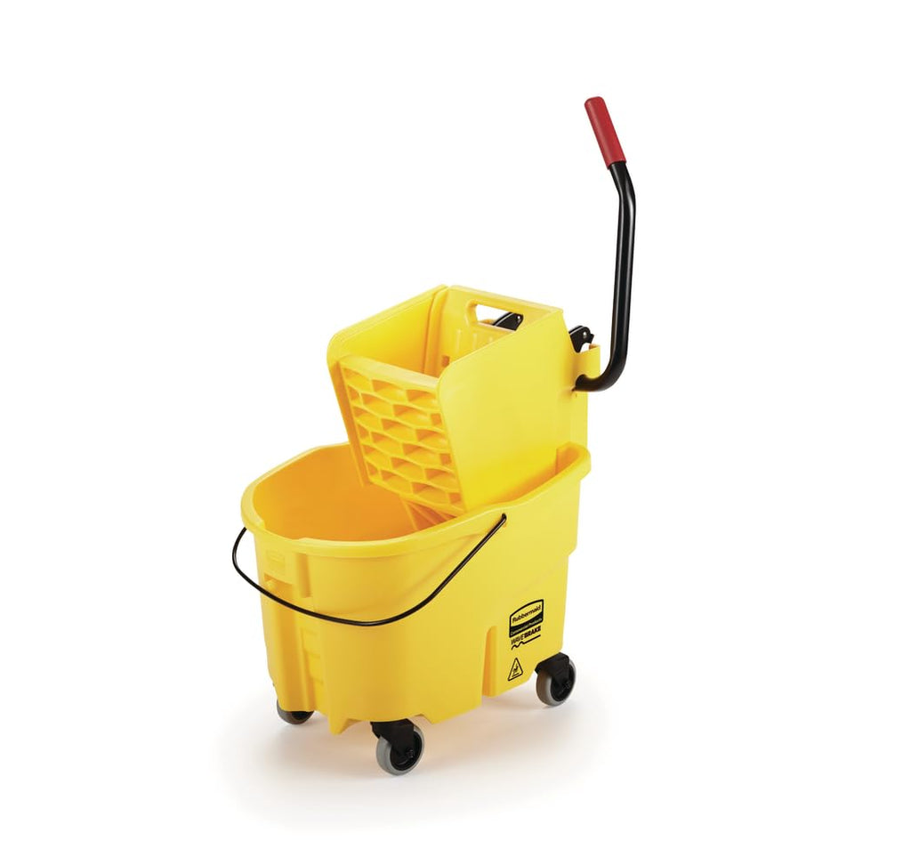 26 Qt. Side-Press Mop Bucket and Wringer Combo on Wheels, Yellow O1652