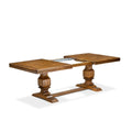 9-Piece Acacia Wood Dining Table Set with 8 Faux Leather Chairs D741568