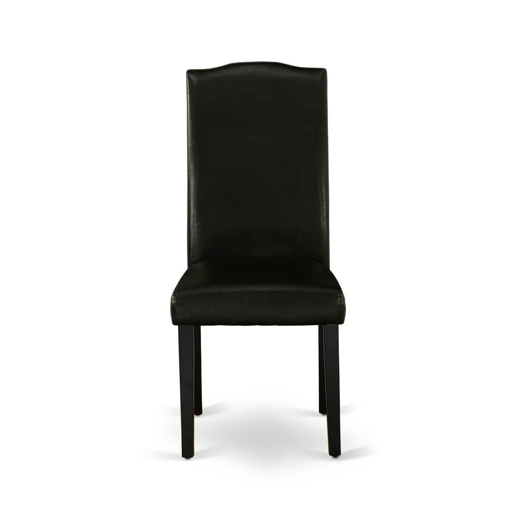 Black Faux Leather Dining Chairs Set of 2 E9475