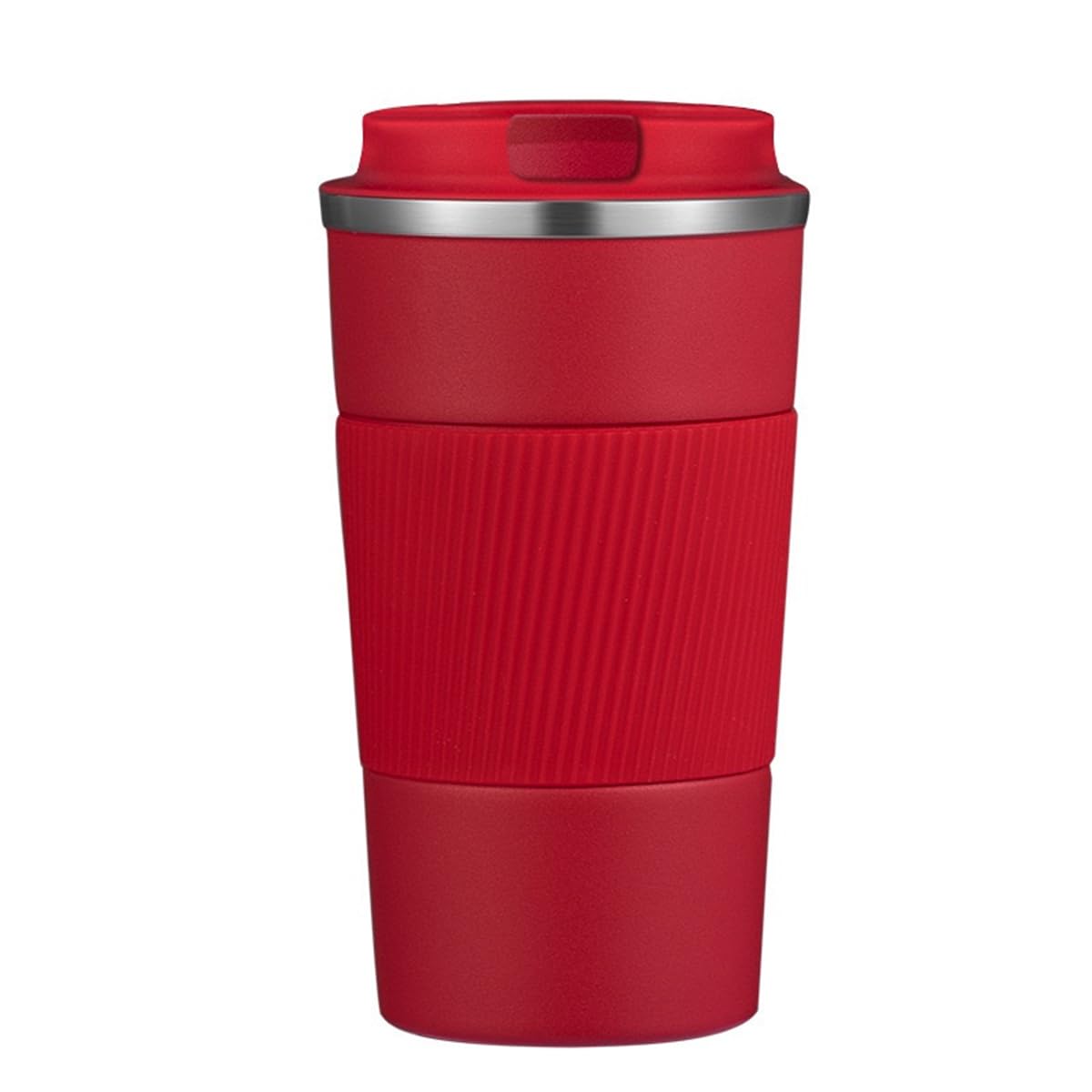 Stainless Steel Insulated Travel Coffee Mug Flip up Tumbler, Double wall Leak Proof Vacuum Cup Keep Drink Cold and Hot (Red, 17 Ounces) F643