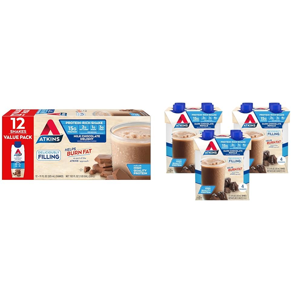 Milk Chocolate & Dark Chocolate Protein Shake, 15g Protein, 12 Count V177139