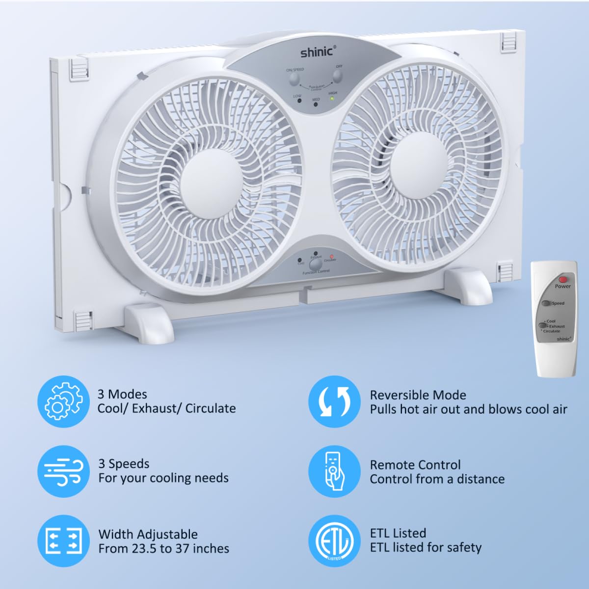 9" Reversible 3-Speed Window Fan S49268