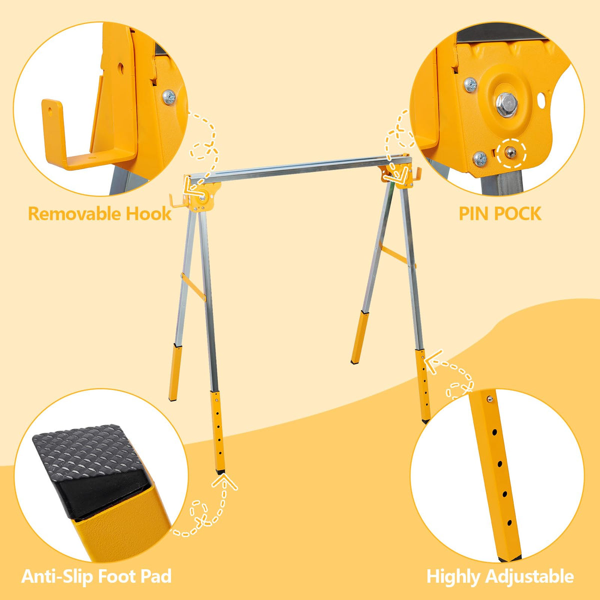 Heavy Duty Folding Sawhorse 2 Pack V1670