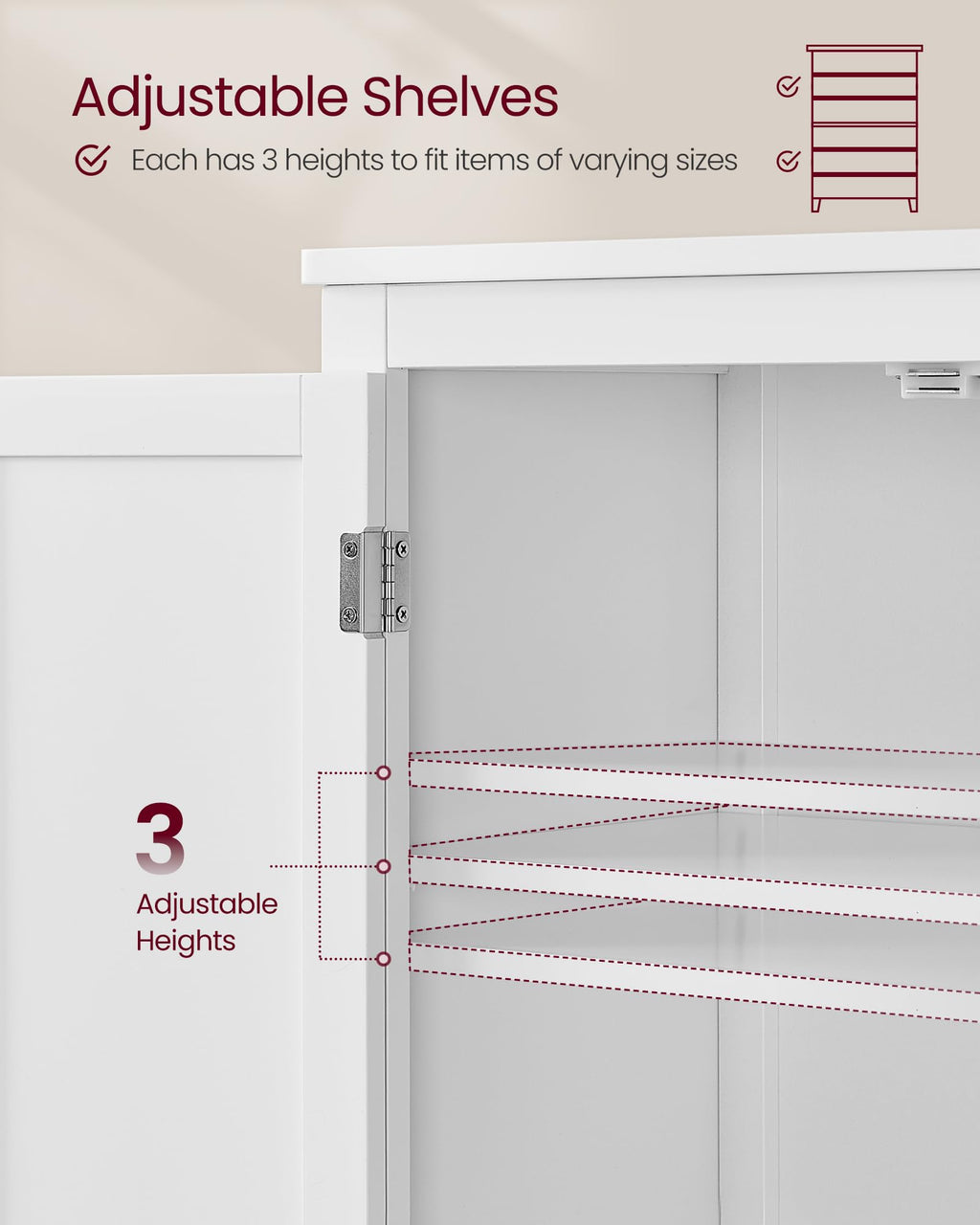 Tall Storage Cabinet with 4 Doors and 4 Adjustable Shelves B97348
