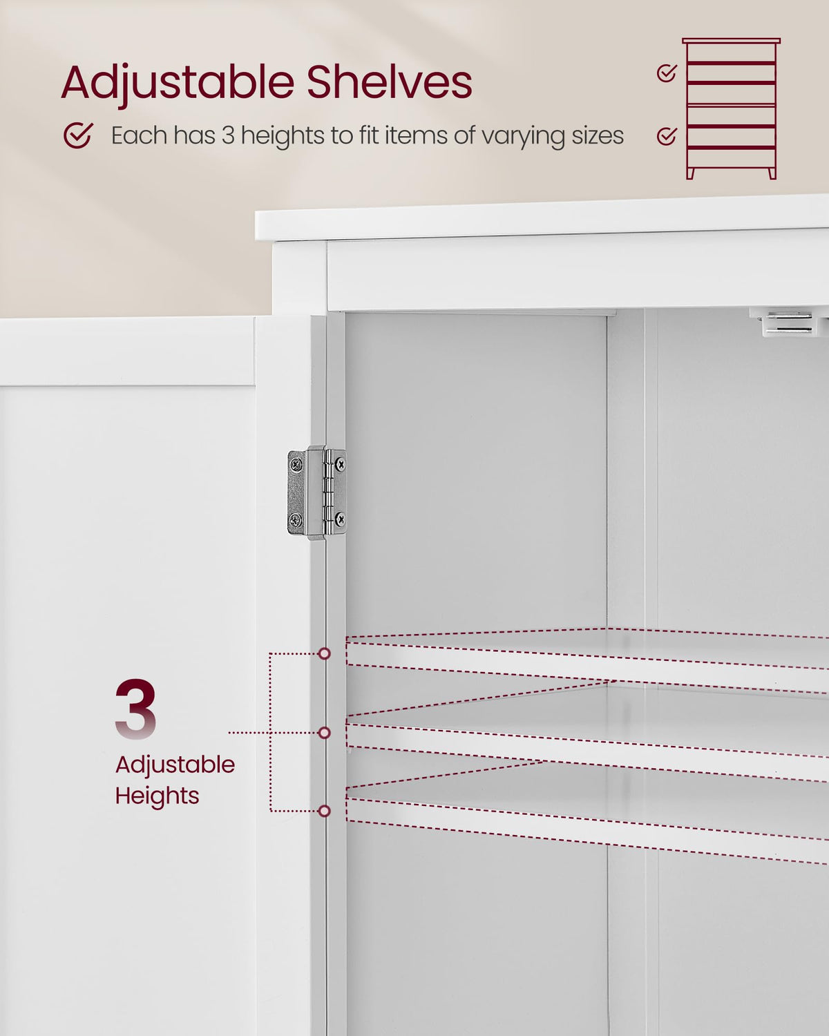 Tall Storage Cabinet with 4 Doors and 4 Adjustable Shelves B97348