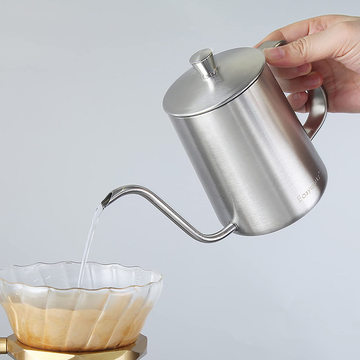 12 oz Stainless Steel French Press and Gooseneck Pour Over Kettle A8089