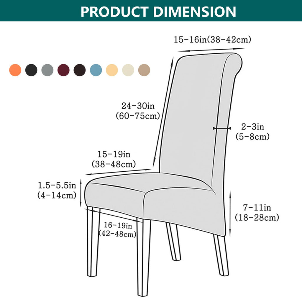 Black 6 Set Waterproof Dining Room Chair Cover D73936