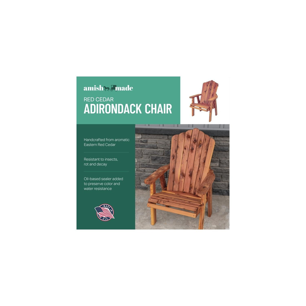 Cedar Stationary Chair Fan-Back Adirondack Style J8268