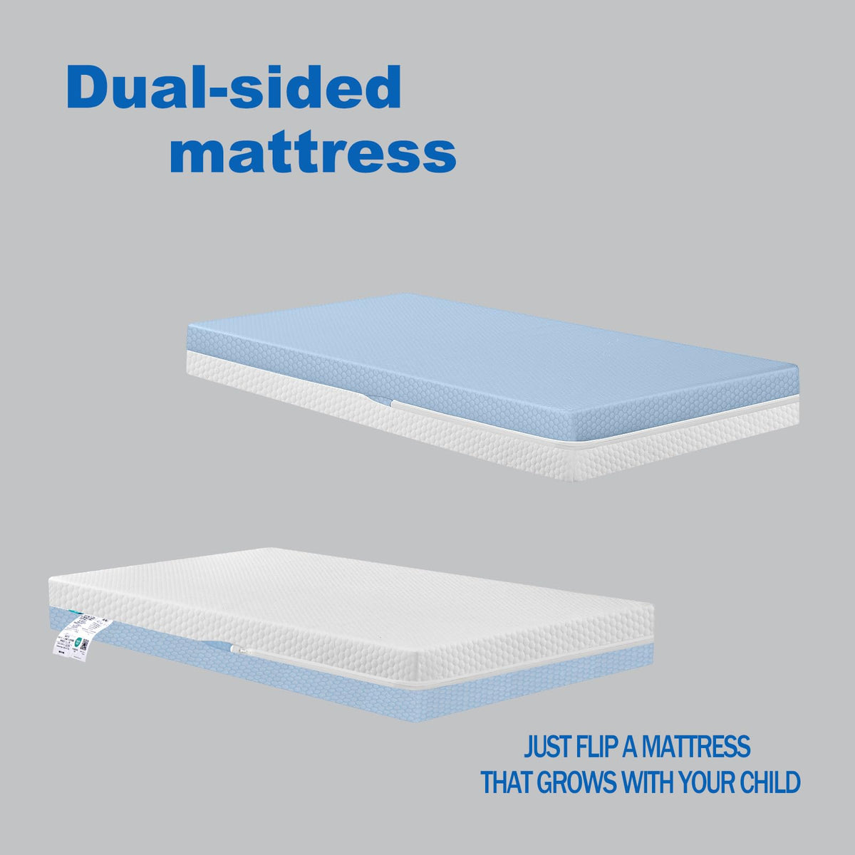 Dual Sided Breathable Crib Mattress, Standard Size 52x28x5 Inch Y661841