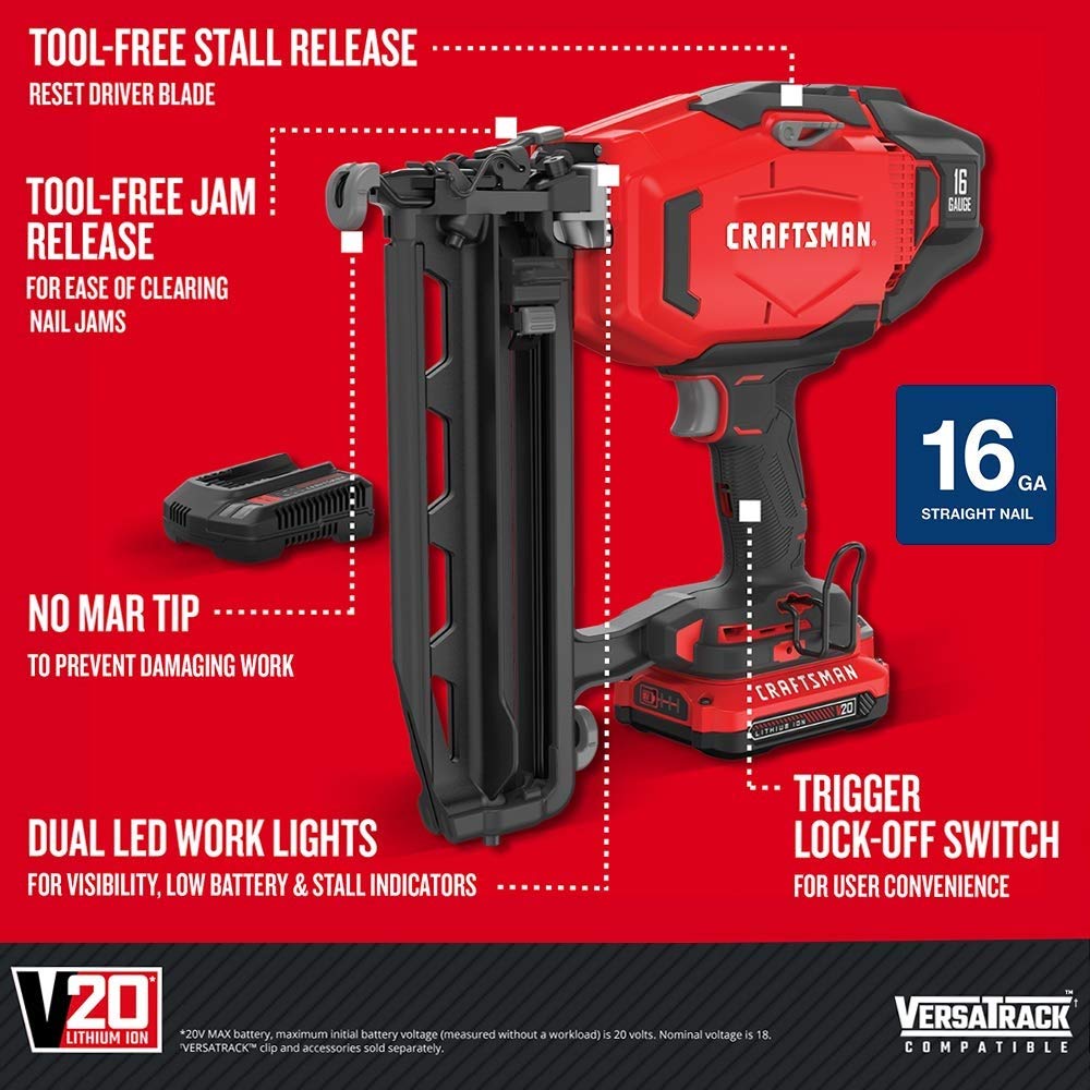 Cordless Finish Nailer Kit 16GA D43368