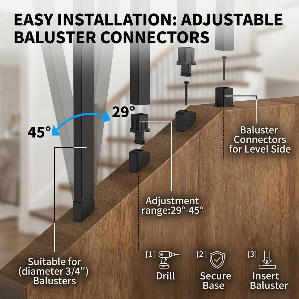 120 Pack 32" Black Aluminum Deck Balusters U94990