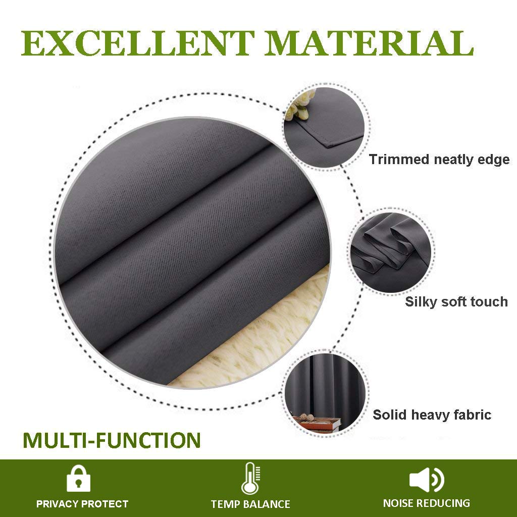 Grey 120 by 84 Inch Blackout Curtain Panel R9494