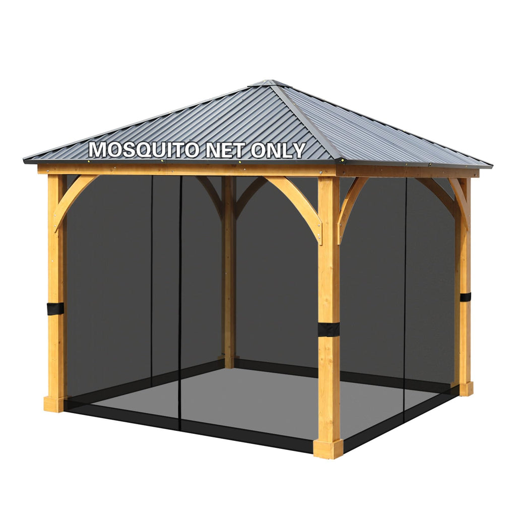 10' x 10' Black Gazebo Netting Screen Replacement E971108