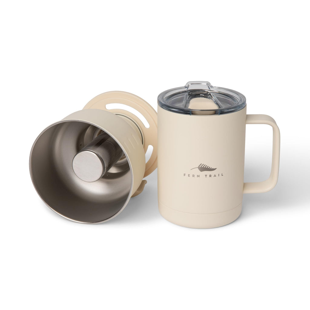 12 oz Insulated Mug with Lid and Reusable Coffee Filter H524
