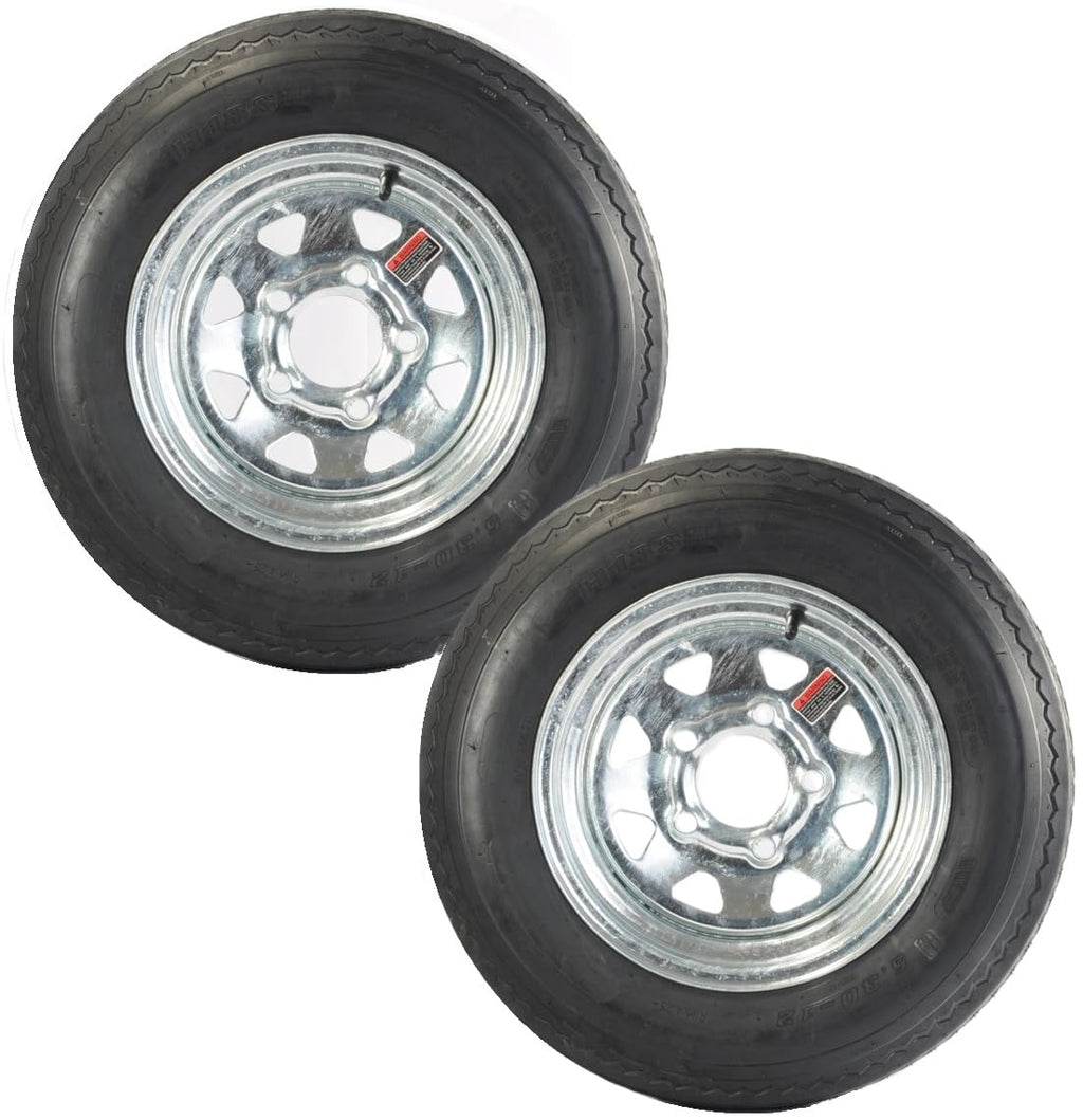 2-Pack Trailer Tire Rim Assembly 5.30-12 12 Inch Galvanized LRC D91825