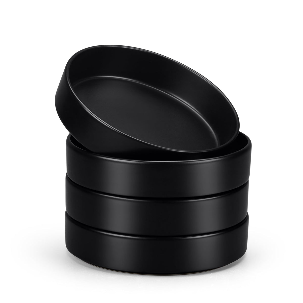 Black Ceramic Pasta Bowls Set of 4 Q75912