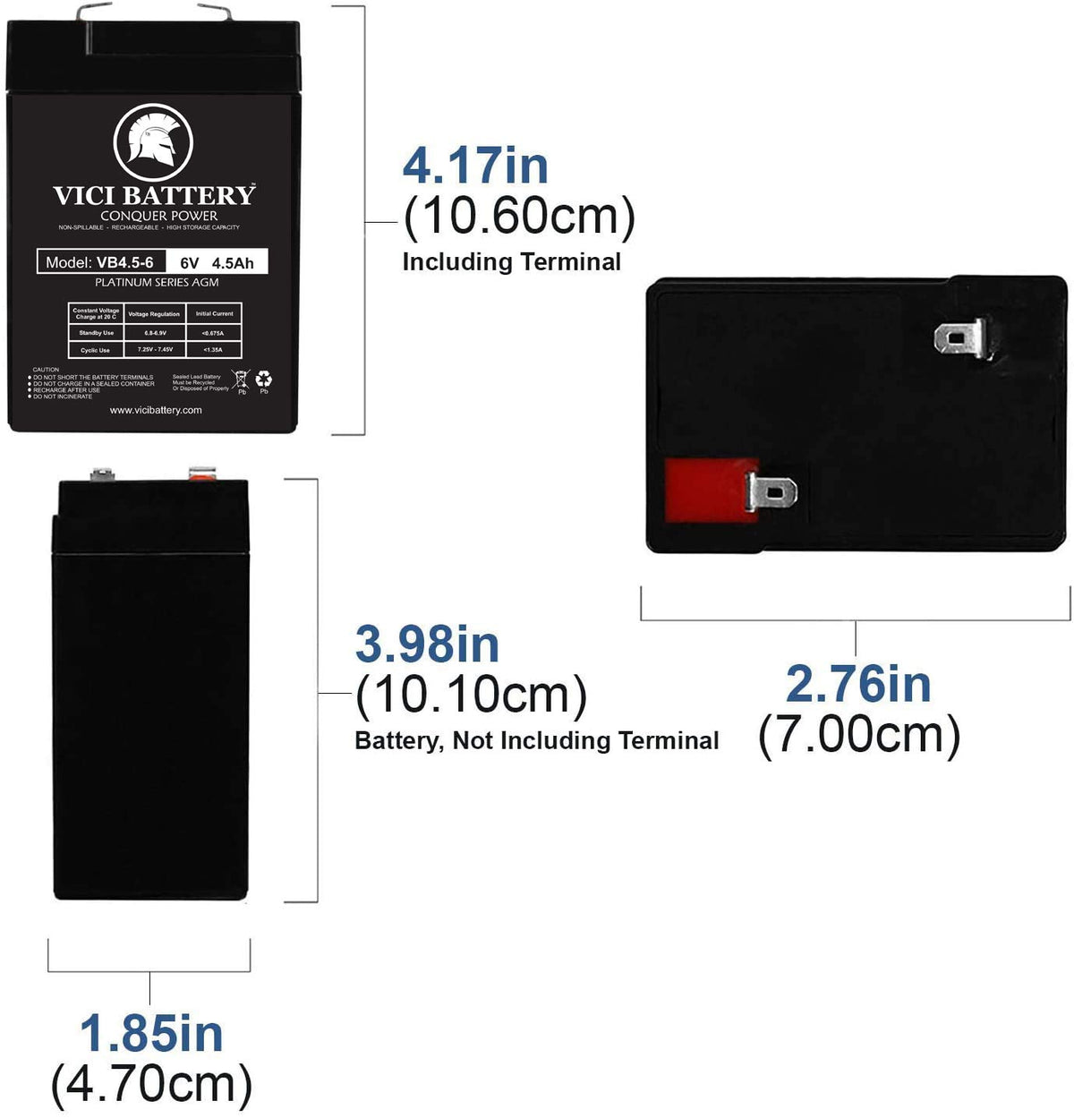 6V 4.5 Amp Rechargeable Battery S207