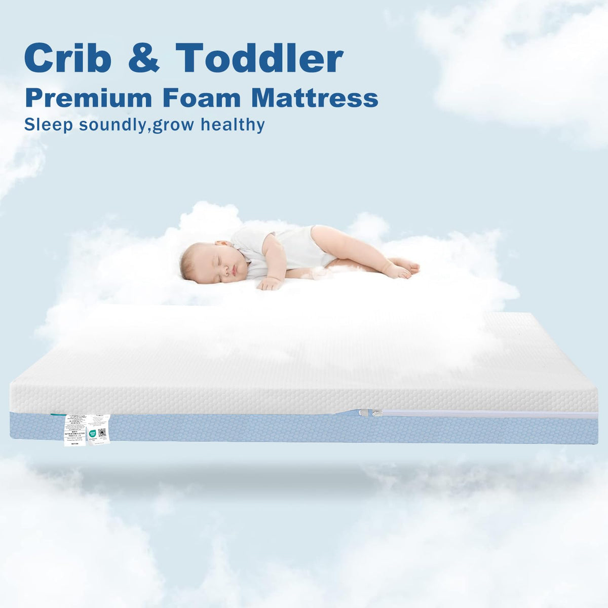 Dual Sided Breathable Crib Mattress, Standard Size 52x28x5 Inch Y661841