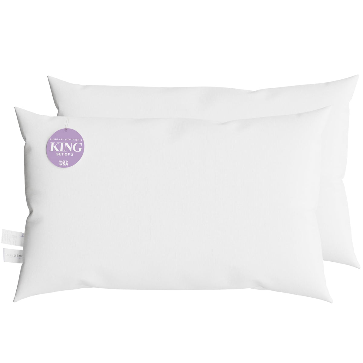 King Size Pillows Set of 2 20 x 36 Hypoallergenic Down Alternative Pillow Inserts B5381