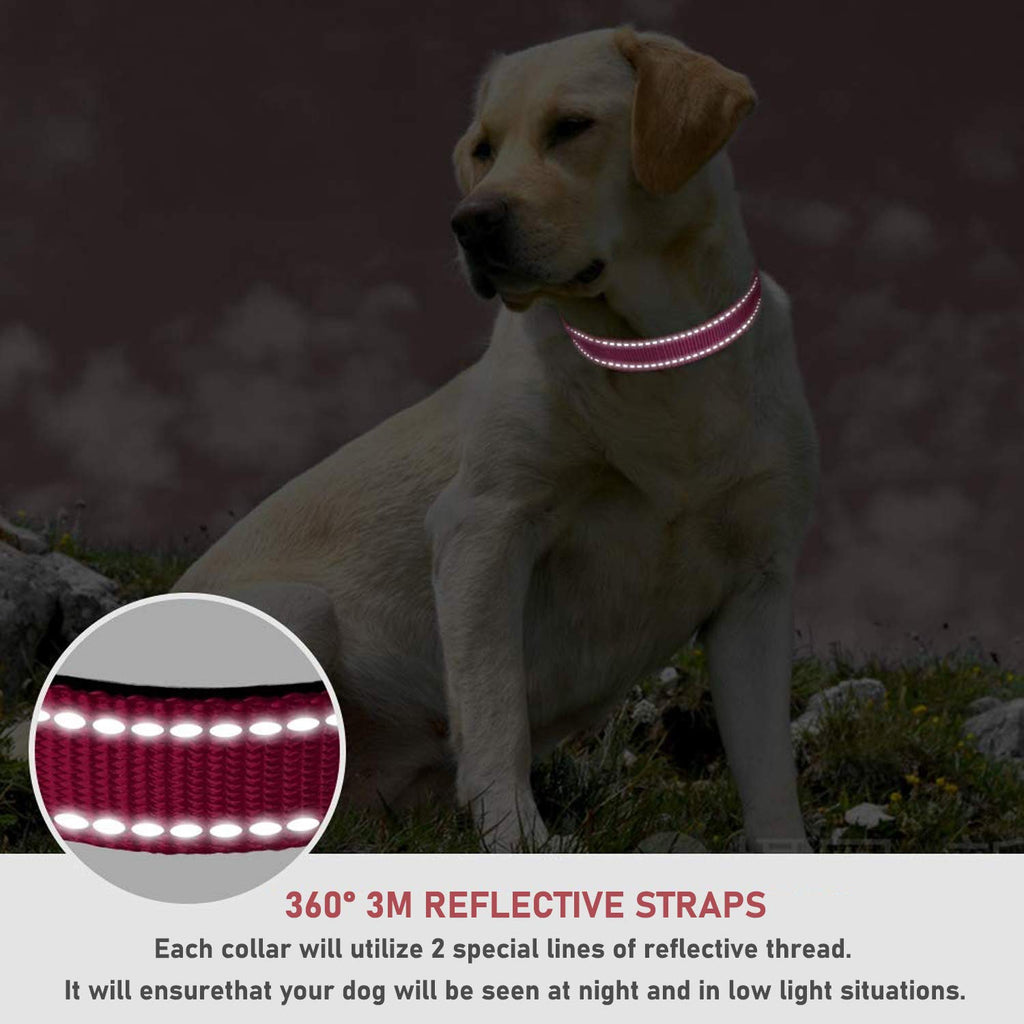 Reflective Adjustable Pink Dog Collar K1472