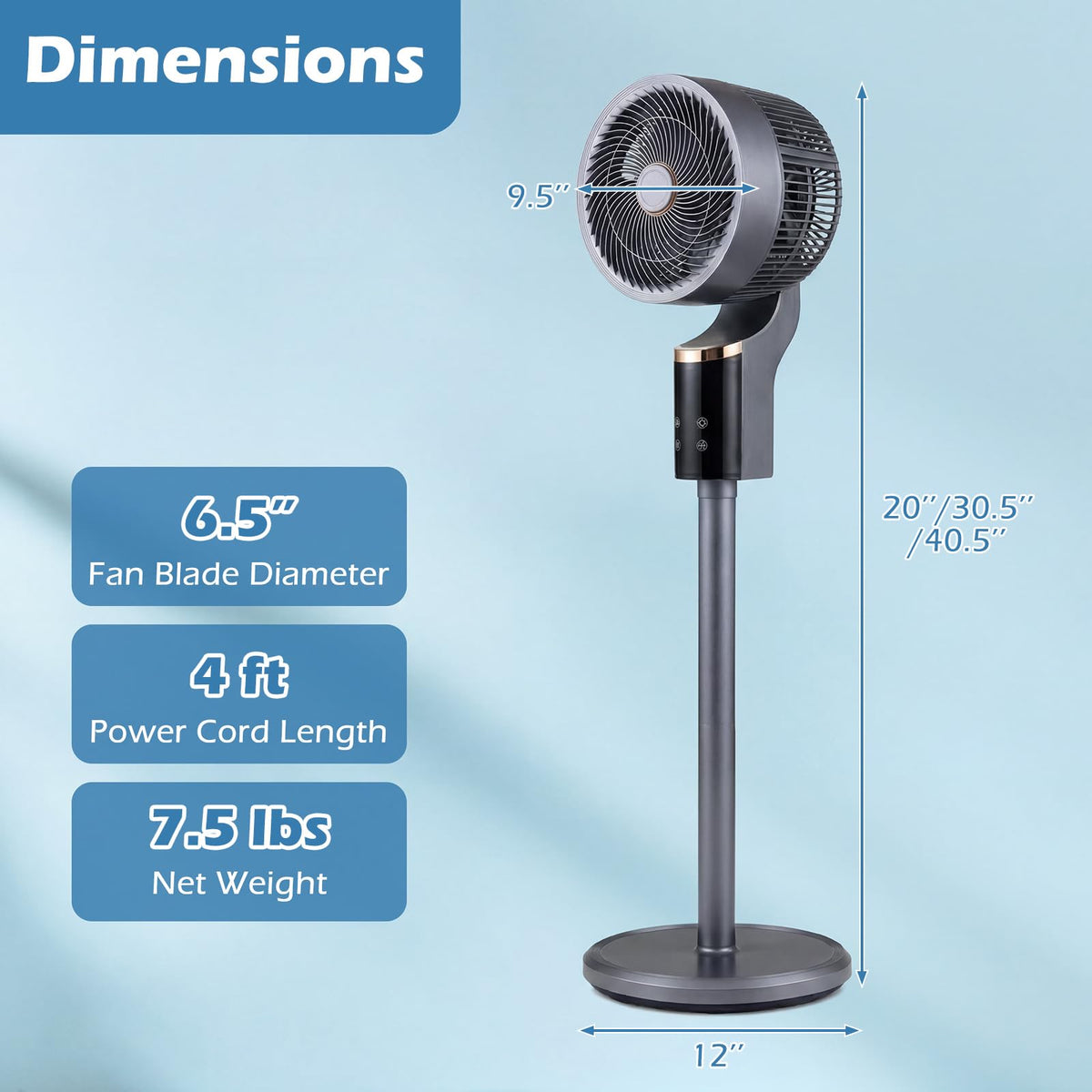 Compact Oscillating Standing Fan G299998