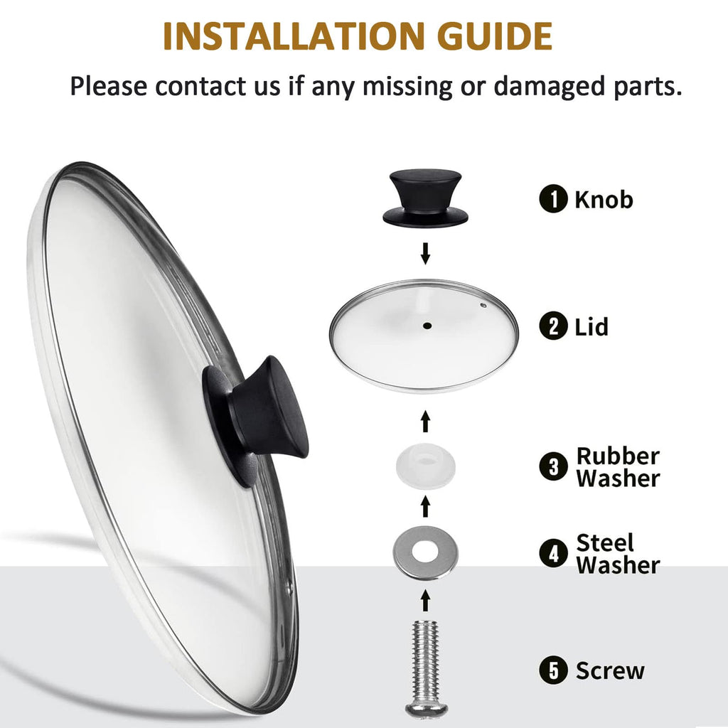 Tempered Glass Lid with Heat Resistant Handle 10.25 In T2128