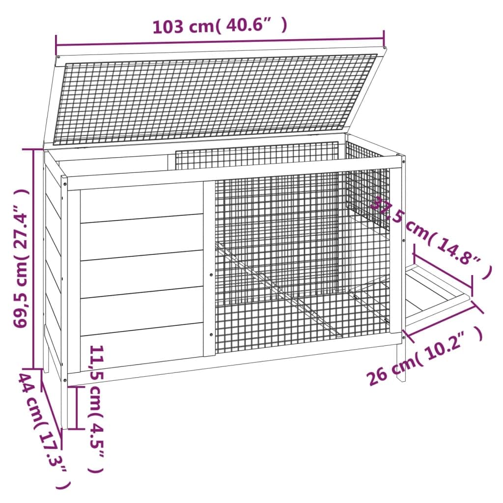 Wooden 2 Tier Small Animal Cage 40.6 Inch Brown O632