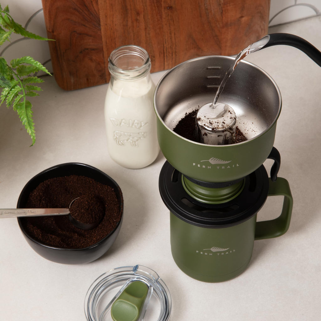 12 oz Insulated Mug with Lid and Reusable Coffee Filter H524