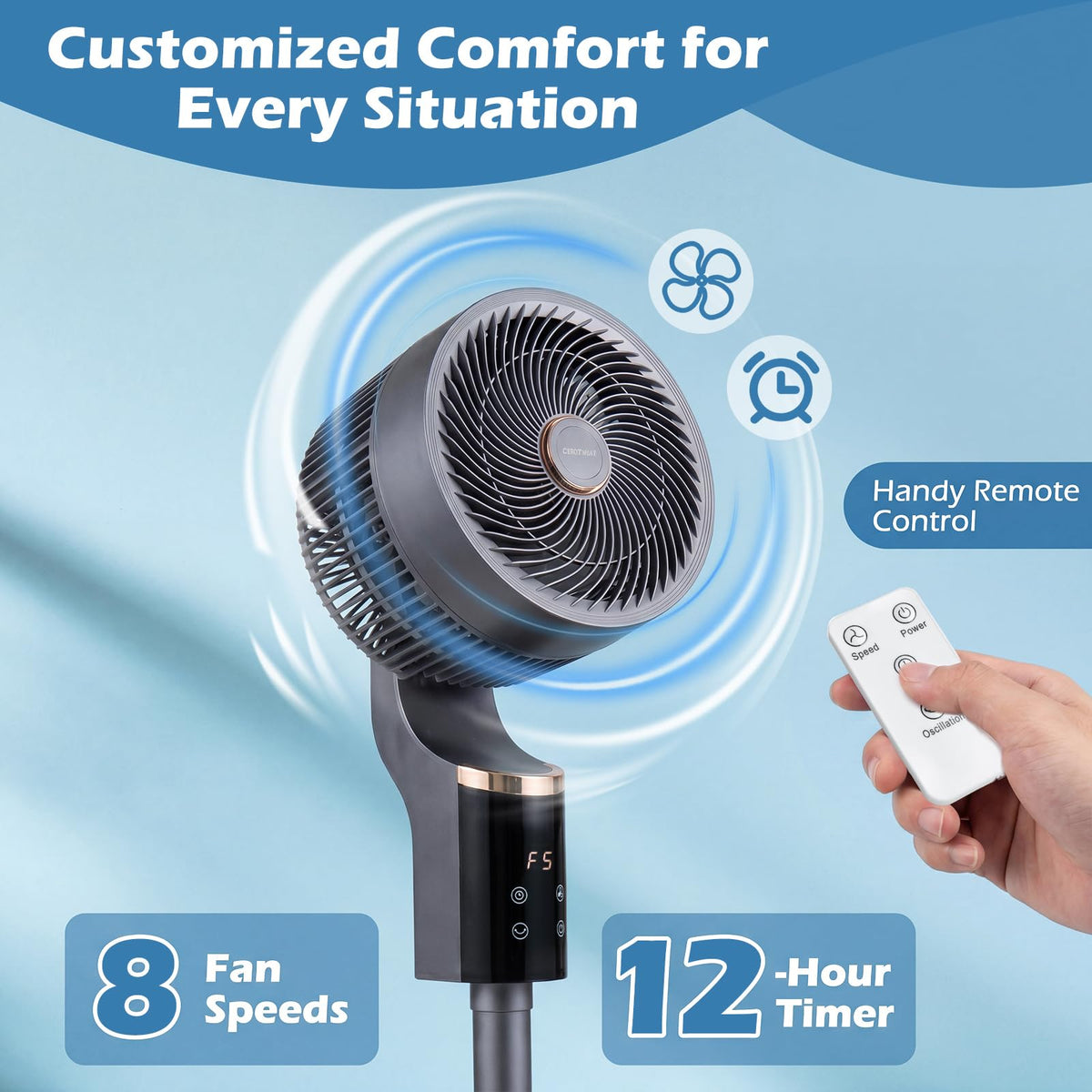 Compact Oscillating Standing Fan G299998