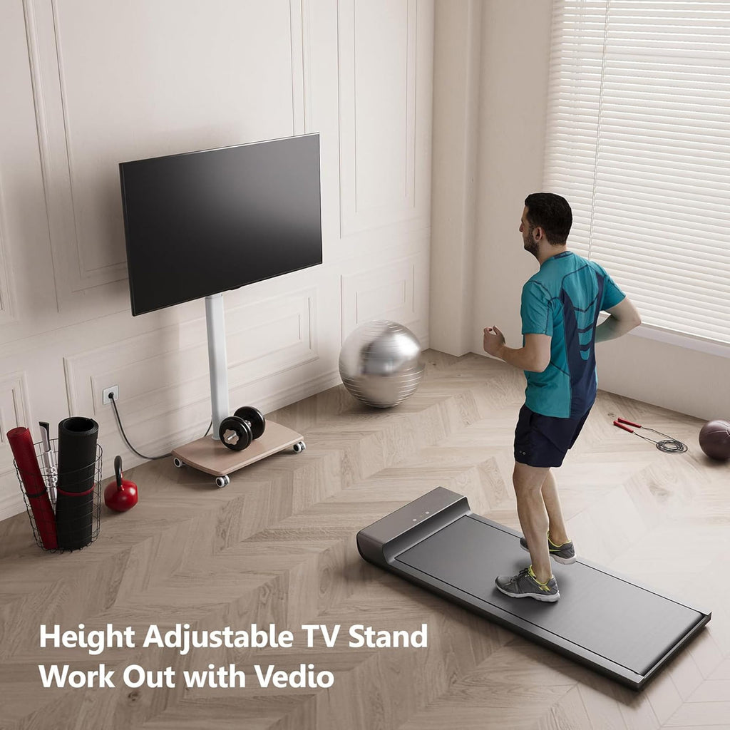 White Rolling TV Stand for 32-75 Inch TVs Q783