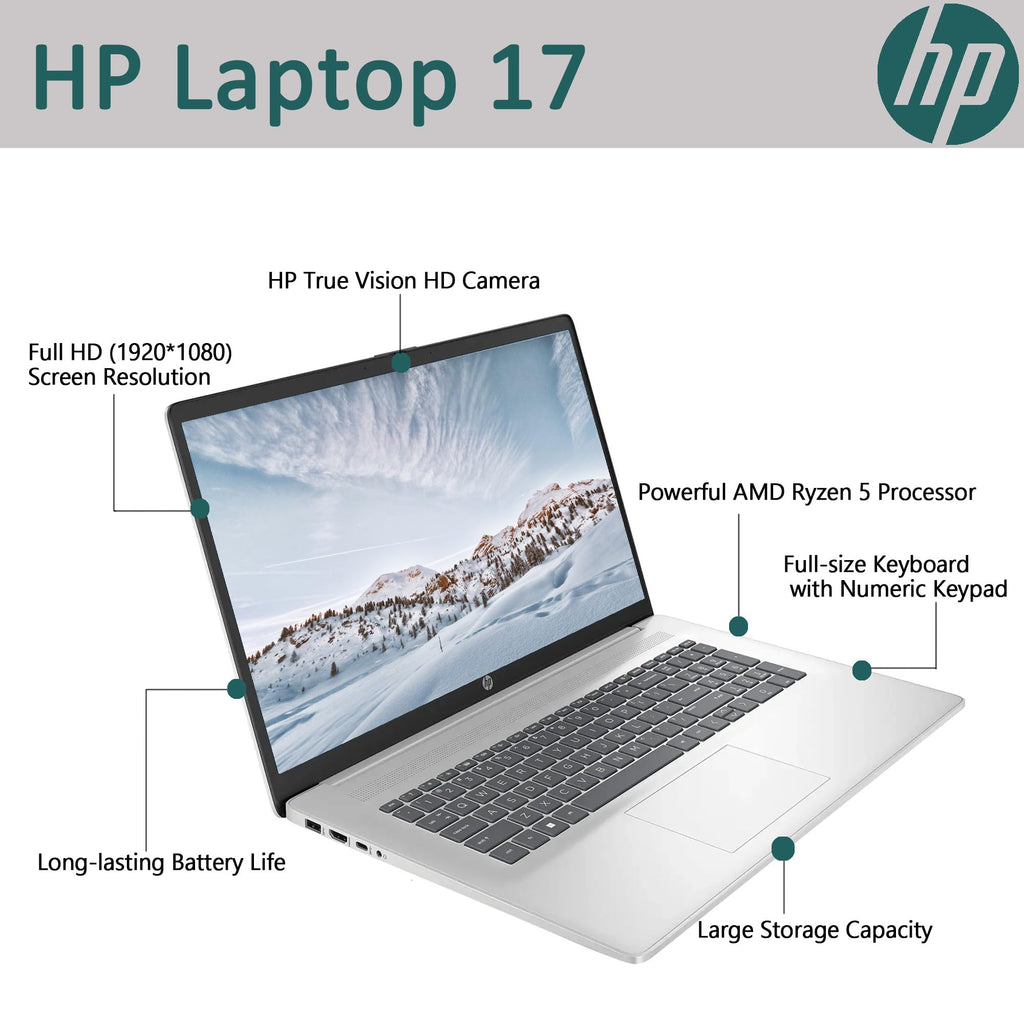 17.3" Full HD Laptop AMD Ryzen 5 32GB RAM 1TB SSD Natural Silver Y196941