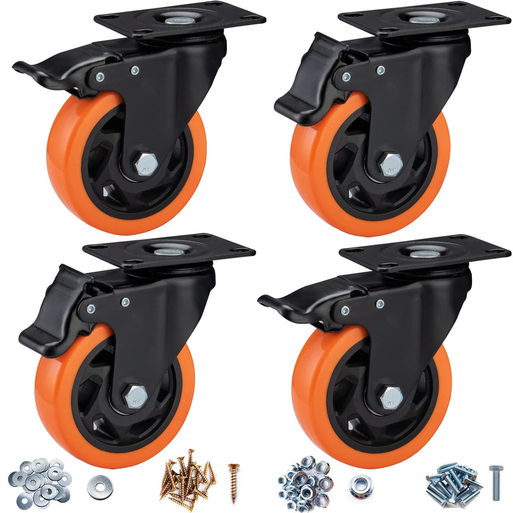4" Heavy Duty Caster Wheels Set of 4 L43321