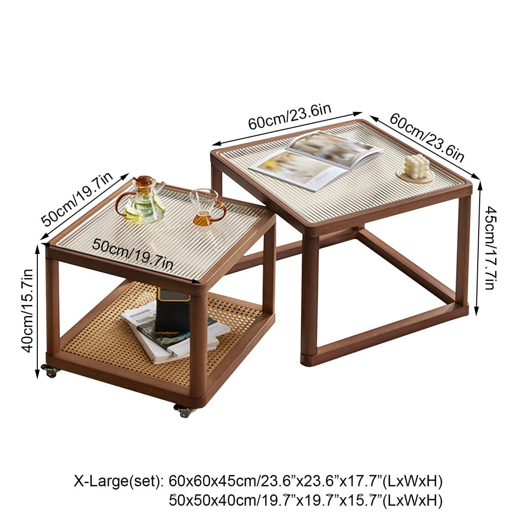 Square Glass Coffee Table Set of 2 G563408