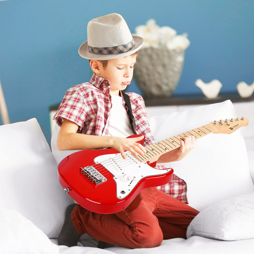 30 Inch Kids Electric Guitar Starter Kit with Amp Red J285636