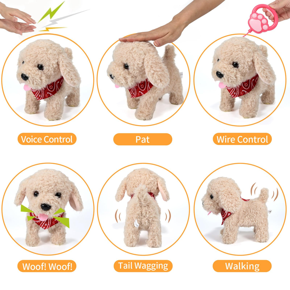 Interactive Walking Plush Puppy Toy D8086