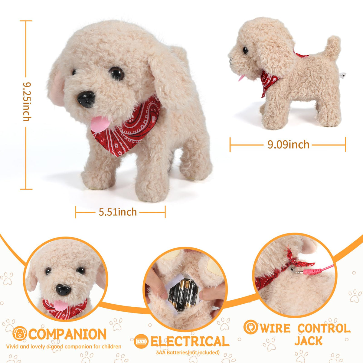 Interactive Walking Plush Puppy Toy D8086