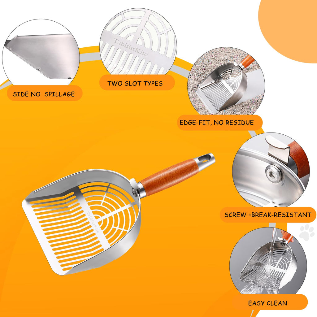 304 Stainless Steel Cat Litter Scoop with Holder Stand O223