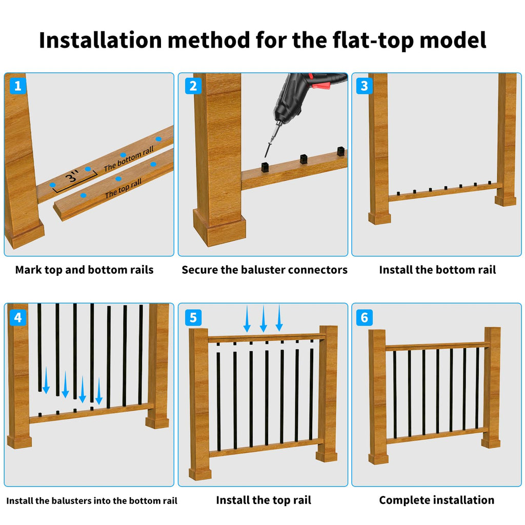 120 Pack 32" Black Aluminum Deck Balusters U94990