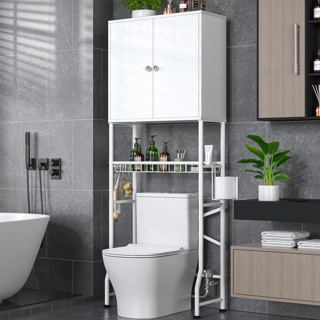 White 2-Door Over The Toilet Storage Cabinet F4634