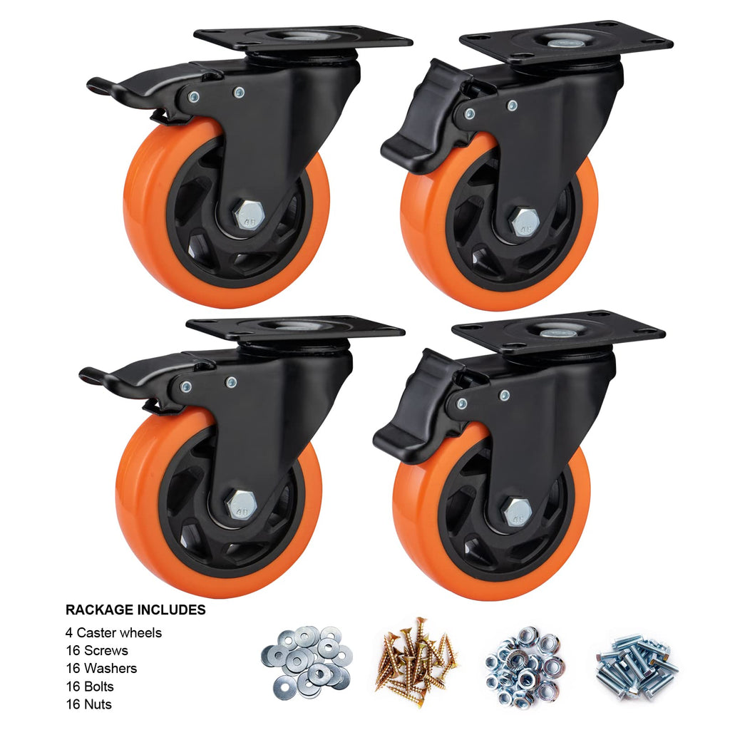 4" Heavy Duty Caster Wheels Set of 4 L43321