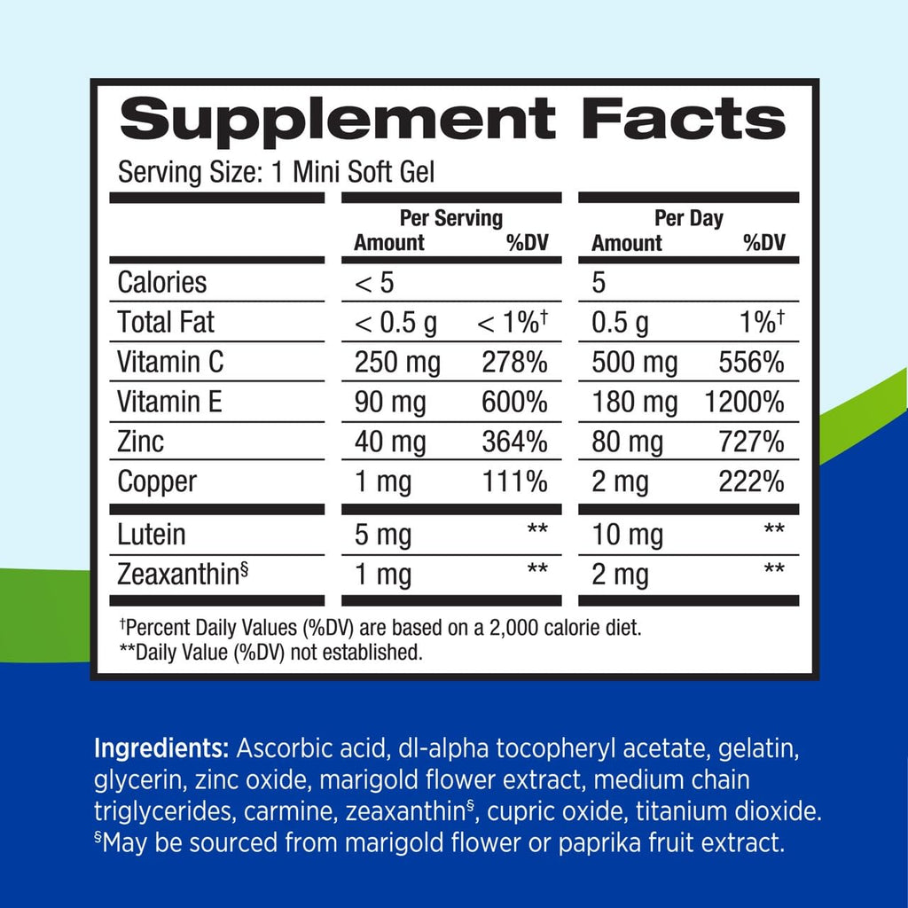 Lutein Zeaxanthin Eye Vitamins 130 Softgels D461147