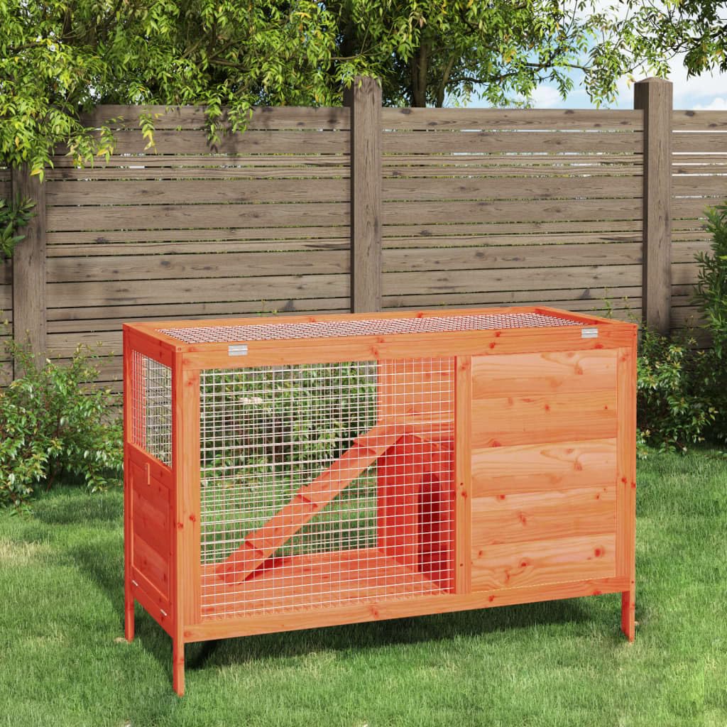 Wooden 2 Tier Small Animal Cage 40.6 Inch Brown O632