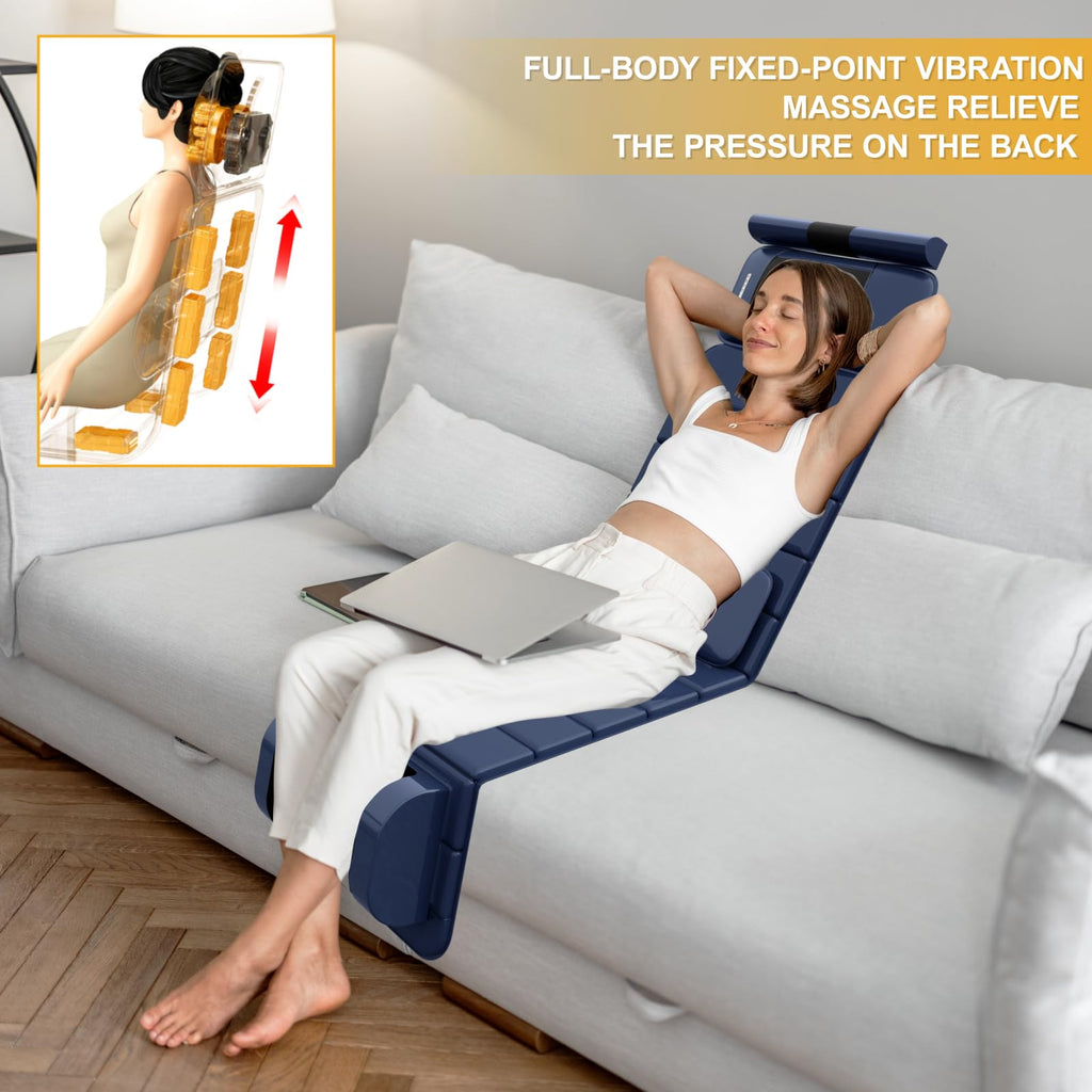 Full Body Massage Mat with Heat, 9 Vibrating Modes, Detachable Neck Massager V913614