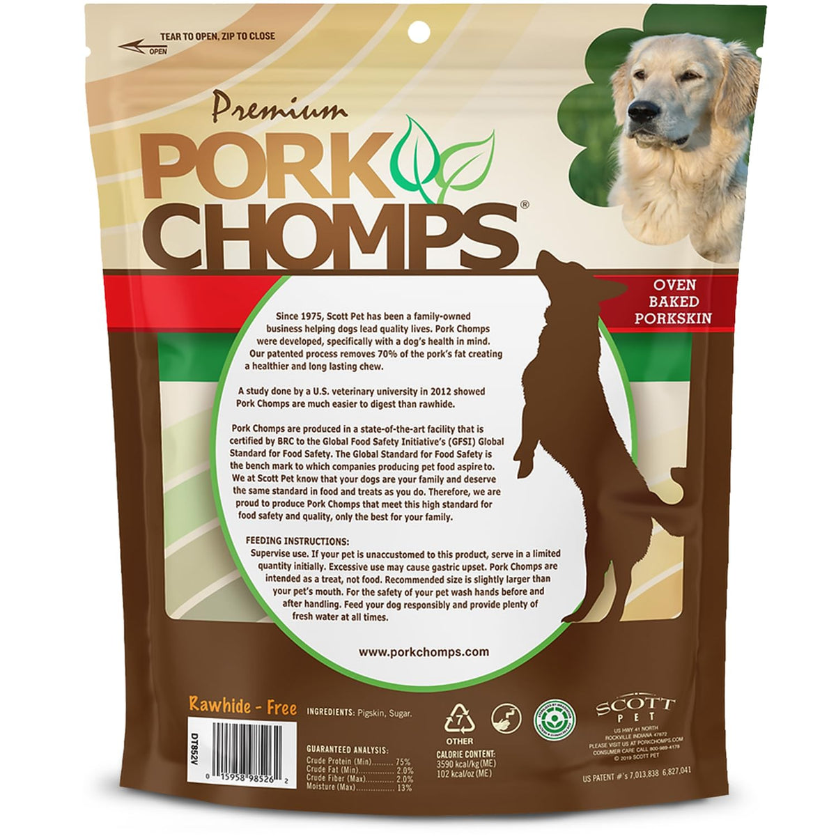 Pork Skin Dog Chews, 8in Rolls, 18ct K9380