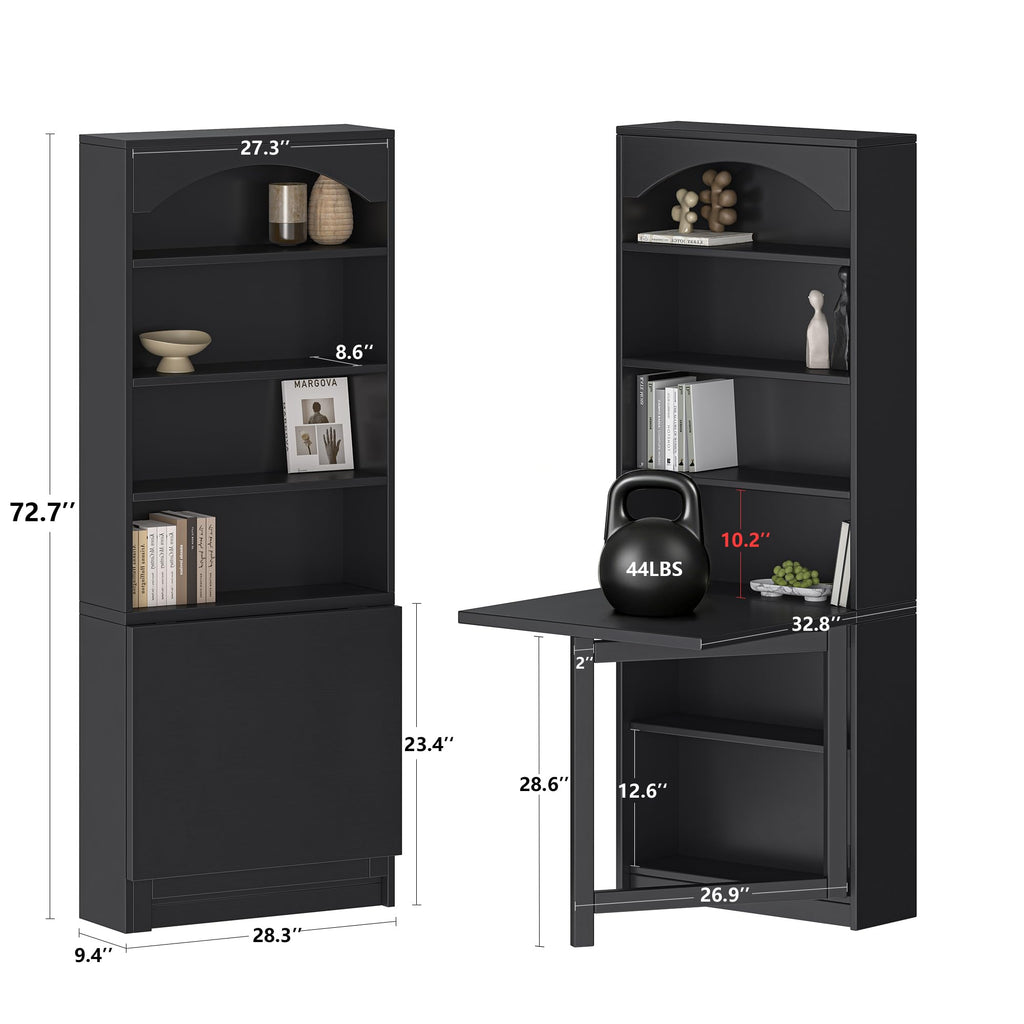 Black Folding Desk with Storage H665709