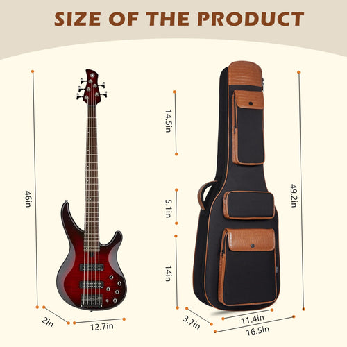 0.5" Thick Padded Bass Gig Bag L7114