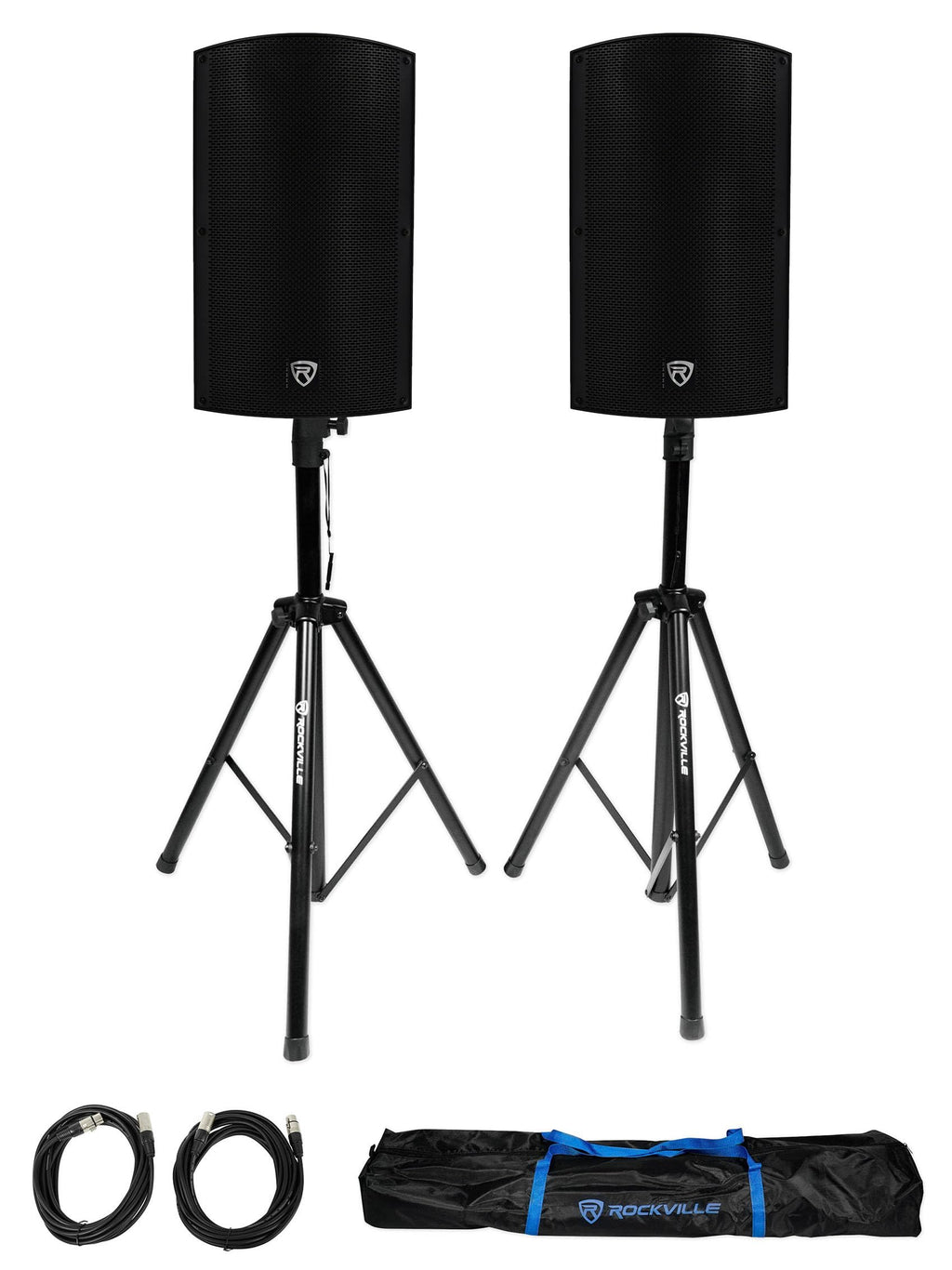 15" 2000W Powered DJ PA Speaker Pair with Stands U298